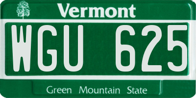 VT license plate WGU625