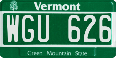VT license plate WGU626