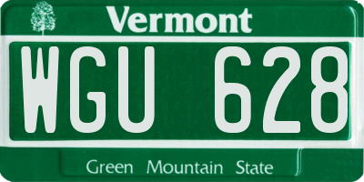 VT license plate WGU628