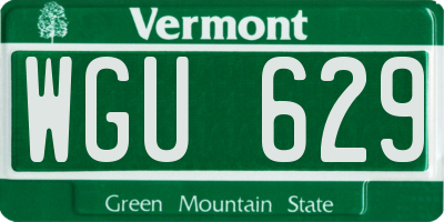 VT license plate WGU629
