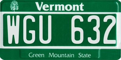 VT license plate WGU632