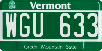 VT license plate WGU633
