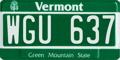 VT license plate WGU637