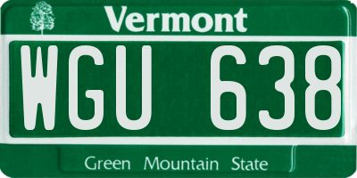 VT license plate WGU638
