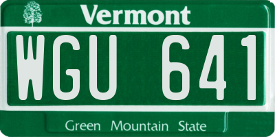VT license plate WGU641