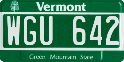 VT license plate WGU642