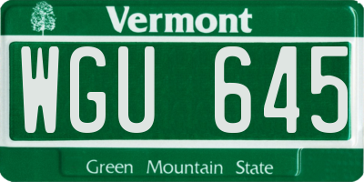 VT license plate WGU645
