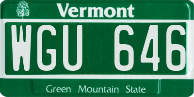VT license plate WGU646
