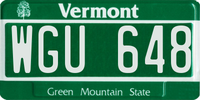 VT license plate WGU648