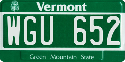 VT license plate WGU652