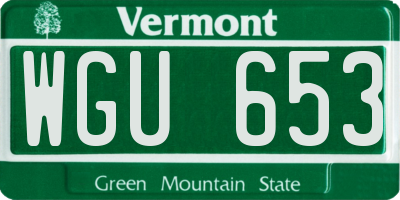 VT license plate WGU653