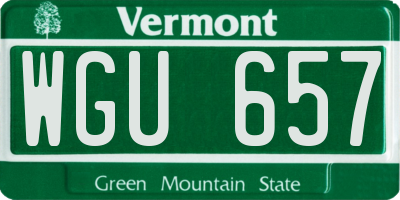 VT license plate WGU657