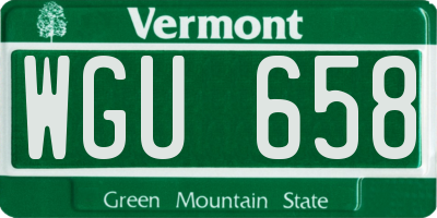 VT license plate WGU658