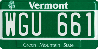 VT license plate WGU661