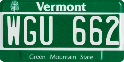 VT license plate WGU662