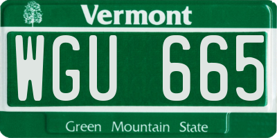 VT license plate WGU665