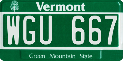 VT license plate WGU667