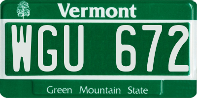 VT license plate WGU672