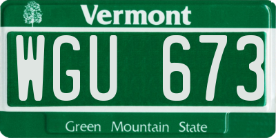 VT license plate WGU673
