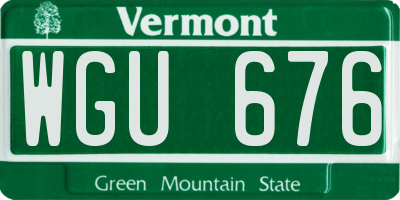 VT license plate WGU676