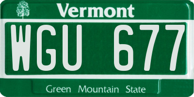 VT license plate WGU677