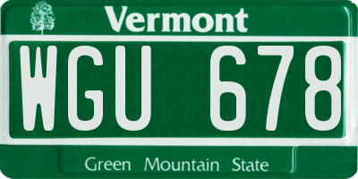 VT license plate WGU678