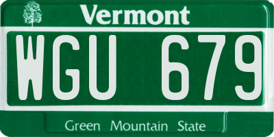 VT license plate WGU679