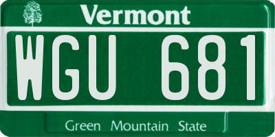 VT license plate WGU681