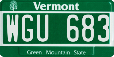 VT license plate WGU683