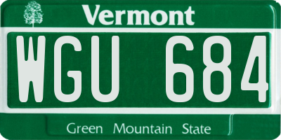 VT license plate WGU684