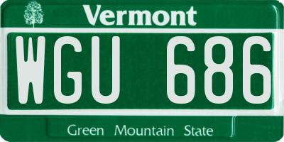 VT license plate WGU686
