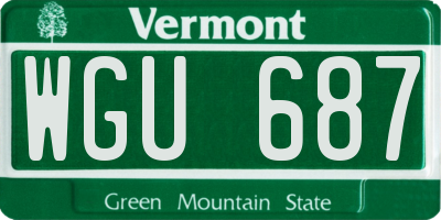 VT license plate WGU687