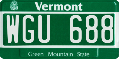 VT license plate WGU688