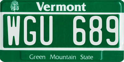 VT license plate WGU689
