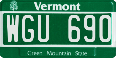 VT license plate WGU690