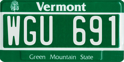 VT license plate WGU691