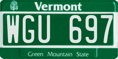 VT license plate WGU697