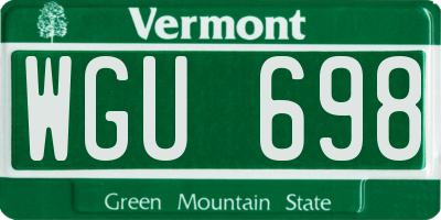 VT license plate WGU698