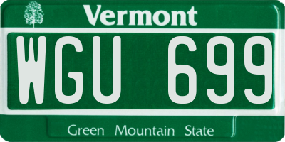 VT license plate WGU699