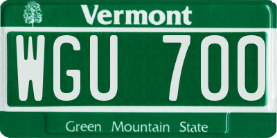 VT license plate WGU700