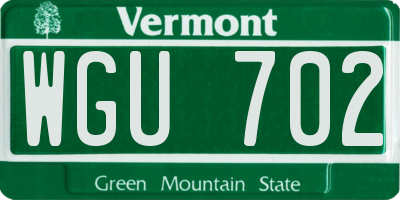 VT license plate WGU702