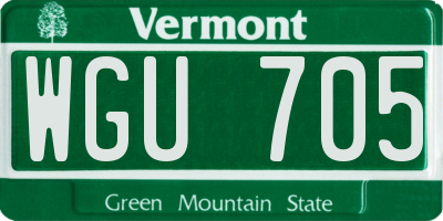 VT license plate WGU705