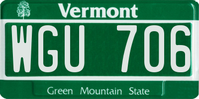 VT license plate WGU706