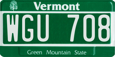 VT license plate WGU708