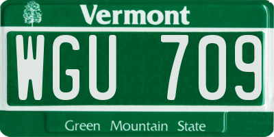 VT license plate WGU709