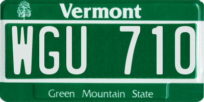 VT license plate WGU710