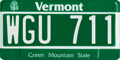 VT license plate WGU711