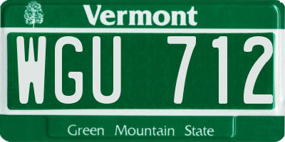 VT license plate WGU712