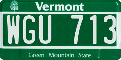 VT license plate WGU713