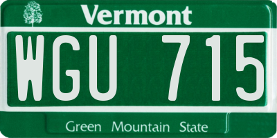 VT license plate WGU715